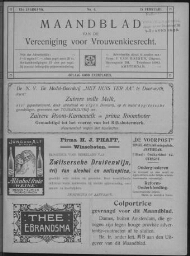 Maandblad van de Vereeniging voor Vrouwenkiesrecht  1909, jrg 13, no 4 [1909], 4