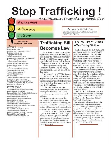 Stop trafficking! Anti-human trafficking newsletter [2009], 1 (Jan)