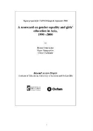 A scorecard on gender equality and girls’ education in Asia, 1990 –2000