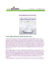 Engender newsletter [2009], Winter