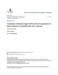 Feminization of Poverty Program (PFK) and the empowerment of women heads-of-household in East Java, Indonesia