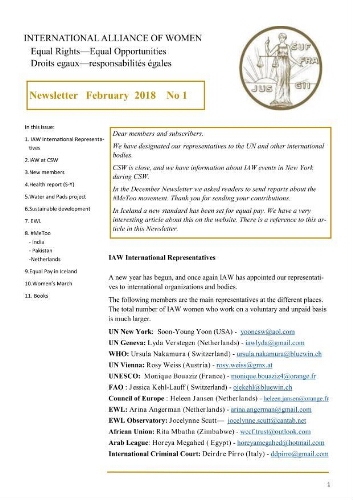 IAW newsletter [2018], 1 (February)