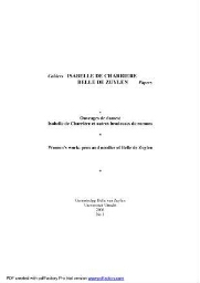 Cahiers Isabelle de Charriere / Belle de Zuylen papers [2006], 1