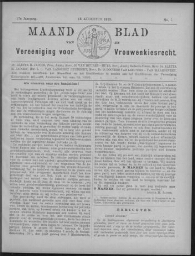 Maandblad van de Vereeniging voor Vrouwenkiesrecht  1913, jrg 17, no 7 [1913], 7