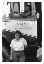 Vrachtwagen van de United Mineworkers of America (UMWA). 1985