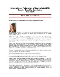 International Federation of Journalists gender equality newsletter [2008], July