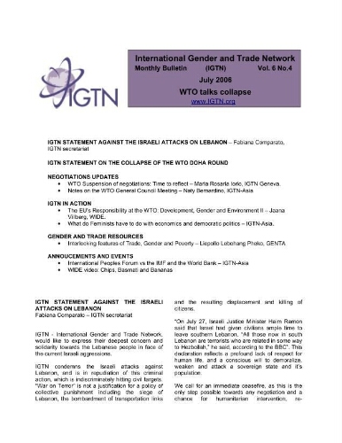 International Gender and Trade Network [2006], 4 (July)
