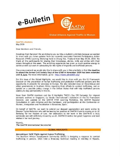 GAATW E-Bulletin [2009], May