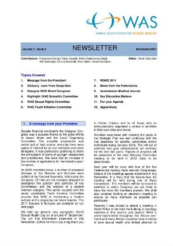 WAS newsletter [2011], 2 (December)