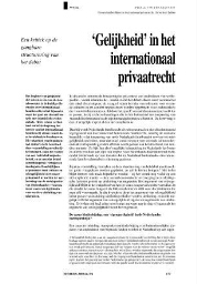 Gelijkheid' in het internationaal privaatrecht