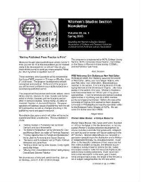 Women's Studies Section Newsletter [2005], 1 (Spring)