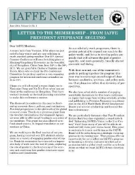 IAFFE newsletter [2011], 1 (June)