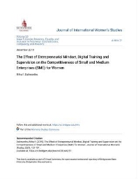 The effect of entrepreneurial mindset, digital training and supervision on the competitiveness of Small and Medium Enterprises (SME) for women