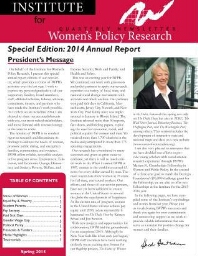 Institute for Women's Policy Research [2015], Spring
