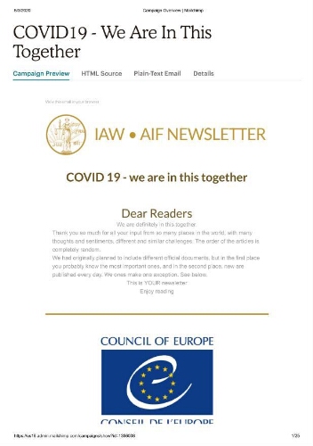 IAW newsletter [2020], COVID_19 (May)