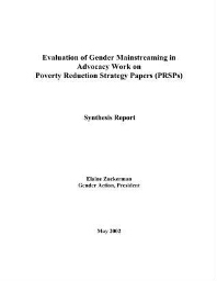 Evaluation of gender mainstreaming in advocacy work on poverty reduction strategy papers (PRSPs)