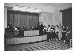Bijschrift: 'Examen lichtadviseuses 1938