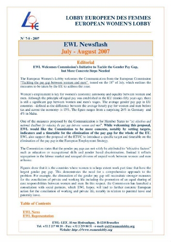 EWL newsflash [2007], 7-8 (July-Aug)