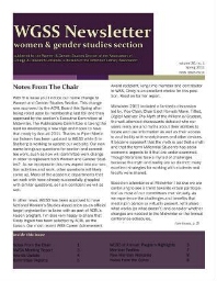 WGSS Newsletter women & gender studies section [2011], 1 (Spring)