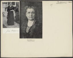Portret van Jane Addams (1860-1935), werd in 1912 vice-president van de National Woman Suffrage Association in de VS 191?