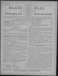 Maandblad van de Vereeniging voor Vrouwenkiesrecht  1917, jrg 21, no 5 [1917], 5
