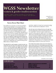 WGSS Newsletter women & gender studies section [2012], 1 (Spring)