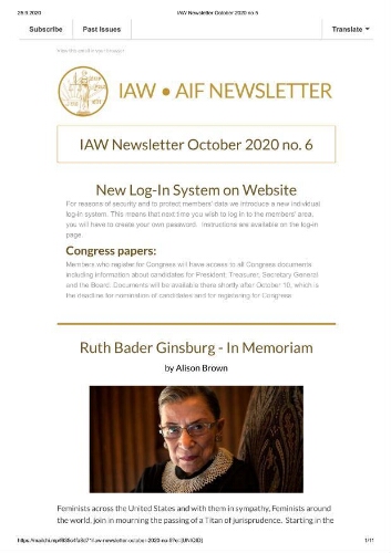 IAW newsletter [2020], 6 (October)