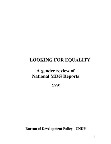 Looking for equality: a gender review of national MDG reports