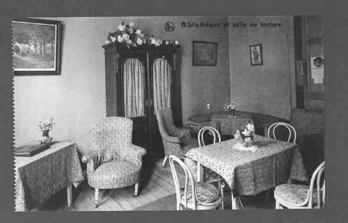 Bibliotheek en leeszaal van de Belgische vrouwenclub? Réunions Amicales, een internationaal contact van het Nationaal Bureau voor Vrouwenarbeid (NBV) 191?