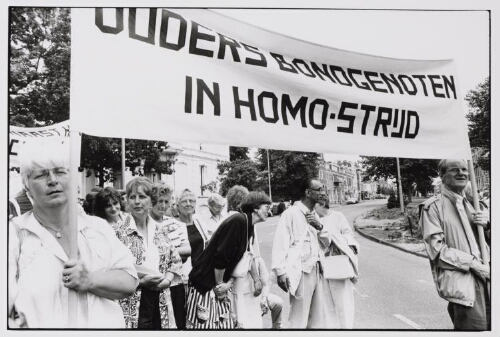 Homodemonstratie tijdens Roze zaterdag 1989
