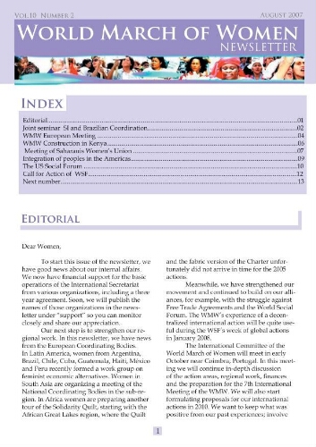 Newsletter World March of Women [2007], 2 (August)