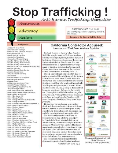 Stop trafficking! Anti-human trafficking newsletter [2010], 10 (October)