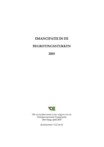 Emancipatie in de begrotingsstukken 2005