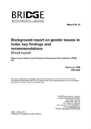 Background report on gender issues in India