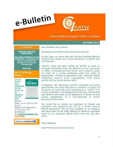 GAATW E-Bulletin [2012], October
