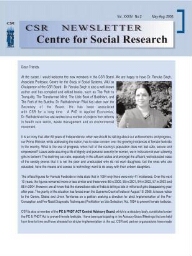 CSR newsletter [2006], 2 (May-August)