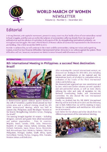 Newsletter World March of Women [2011], 5 (December)