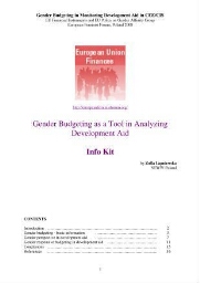 Gender budgeting as a tool in analyzing development aid
