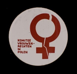Button. 'Komitee vrouwen-rechten in Polen'.