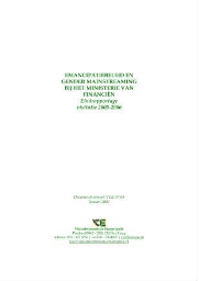 Emancipatiebeleid en gender mainstreaming bij het ministerie van Financiën