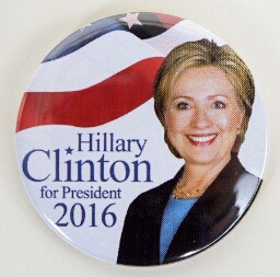 Button. 'Hillary Clinton for President 2016'