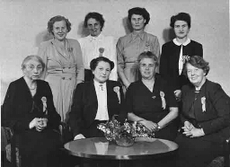 Dagelijks bestuur van de tentoonstelling 'De Nederlandse Vrouw 1898-1948' 1948