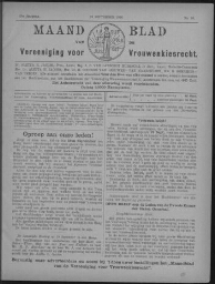 Maandblad van de Vereeniging voor Vrouwenkiesrecht  1916, jrg 20, no 10 [1916], 10
