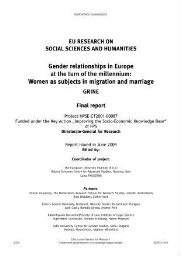Gender relationships in Europe at the turn of the millennium (GRINE)