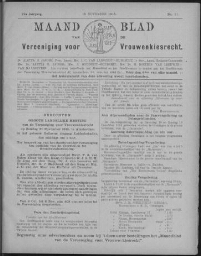 Maandblad van de Vereeniging voor Vrouwenkiesrecht  1915, jrg 19, no 11 [1915], 11
