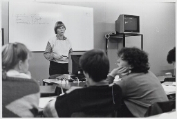 Lerares wiskunde aan de lerarenopleiding in Delft 1985