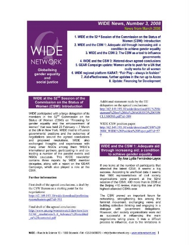 WIDE newsletter = WIDE news [2008], 3 (March)