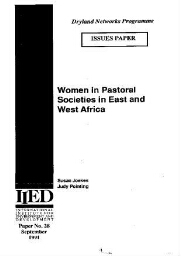Women in pastoral societies in East and West Africa