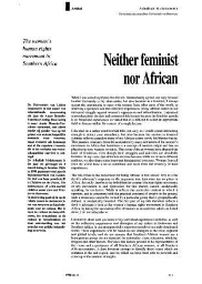Neither feminist nor African
