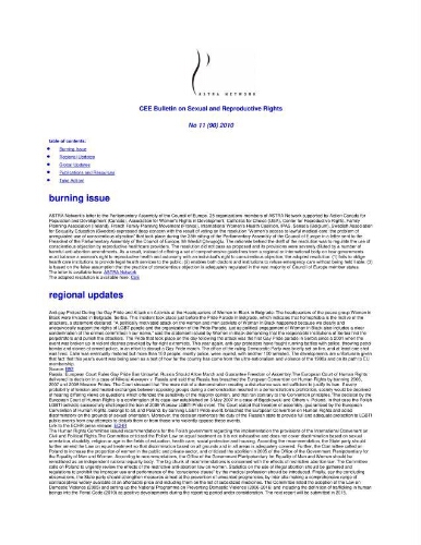 CEE Bulletin on sexual and reproductive rights [2010], 11 (90)